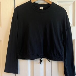 Black Cropped Long Sleeve Top